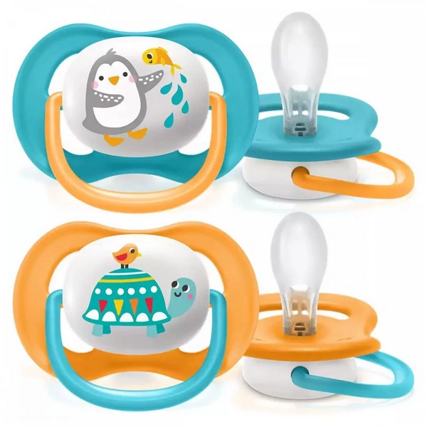 Philips AVENT Ultra Air Animals - Ортодонтични залъгалки + стерилизаторна кутия (6-18м)